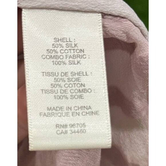 Rebecca Taylor Button Up Blouse Women's Pink Blush Animal Print Silk Sheer Top 2 - Picture 9 of 13